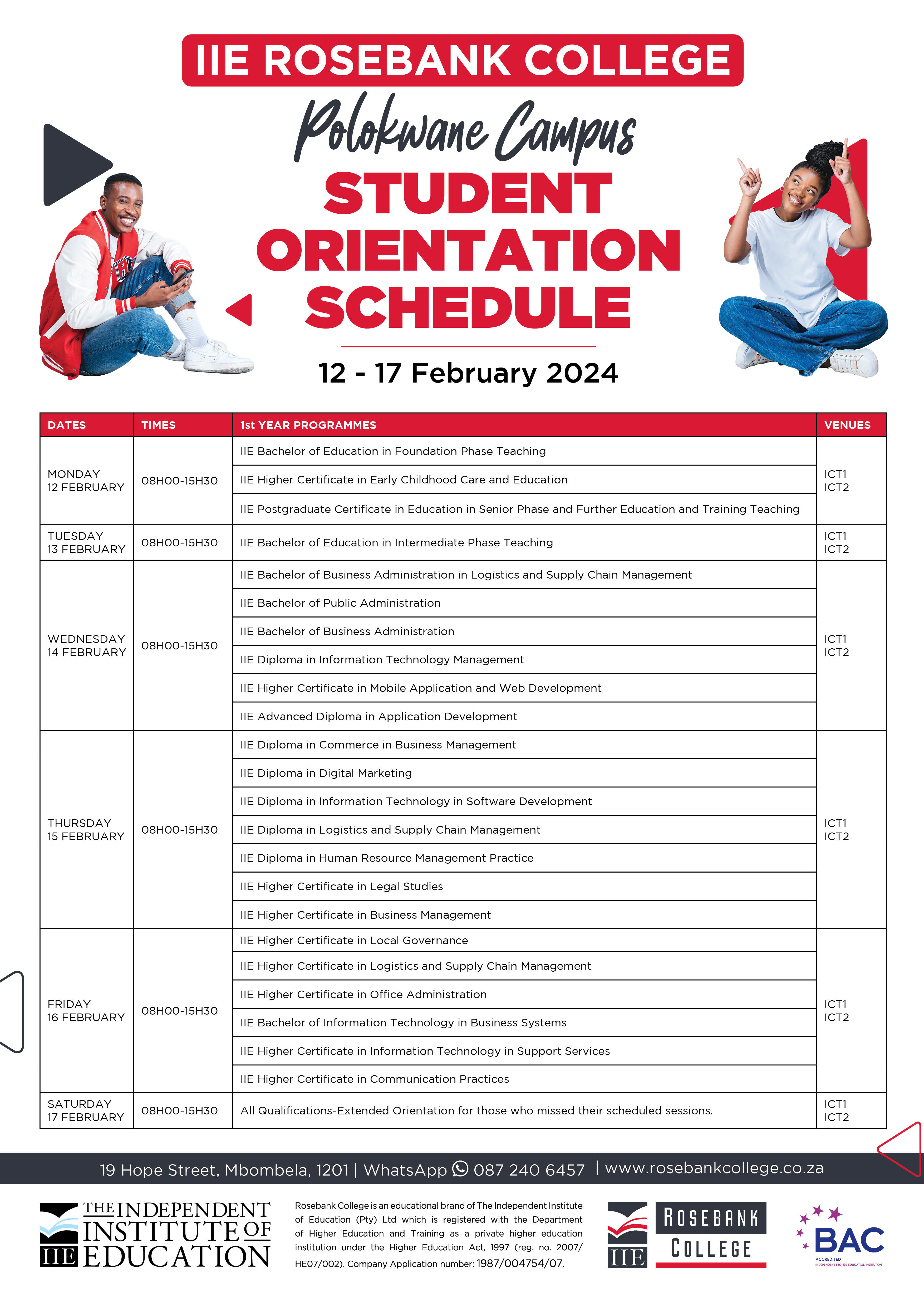 Student Orientation - Rosebank College