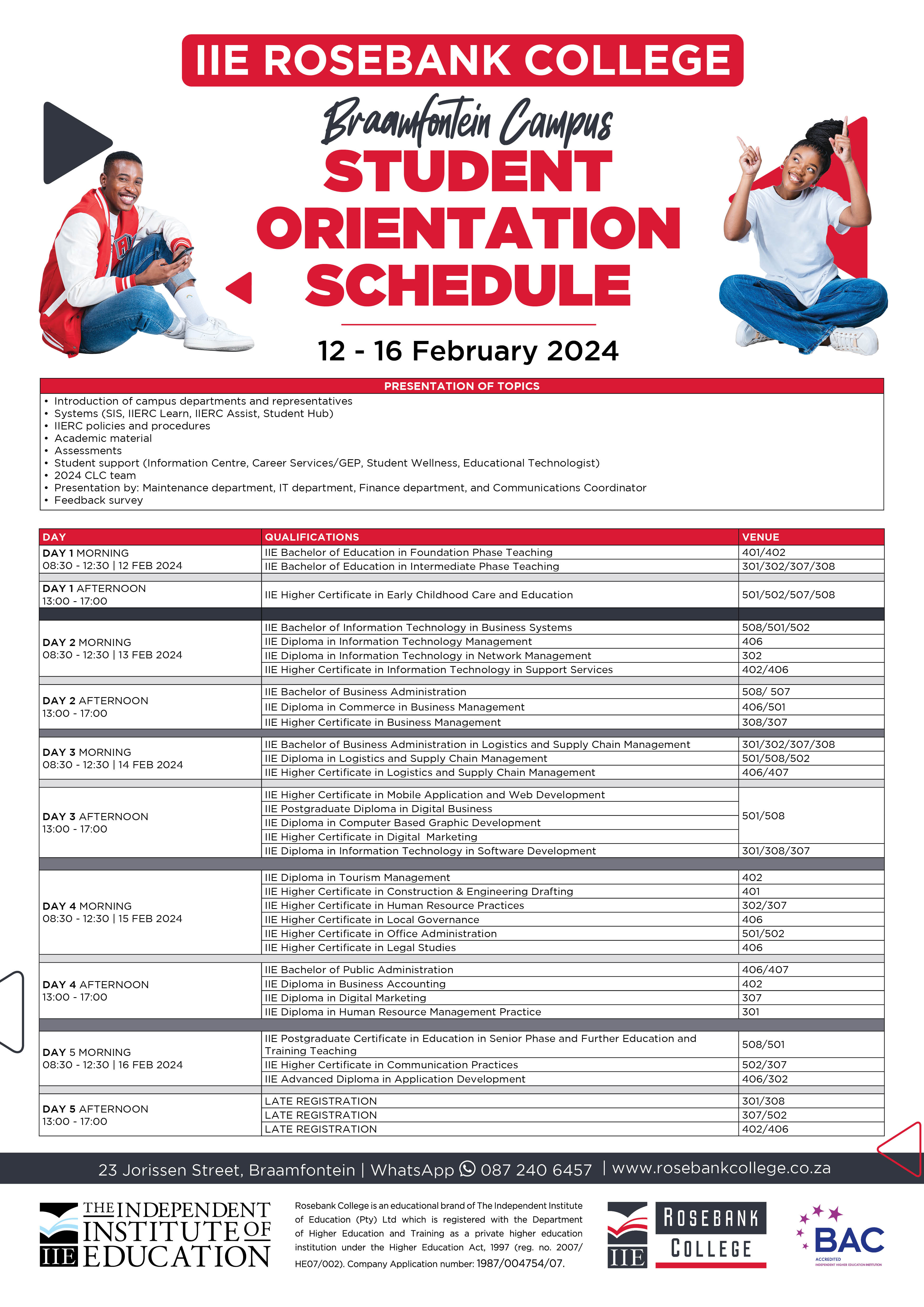 Student Orientation - Rosebank College Student Orientation - Rosebank College